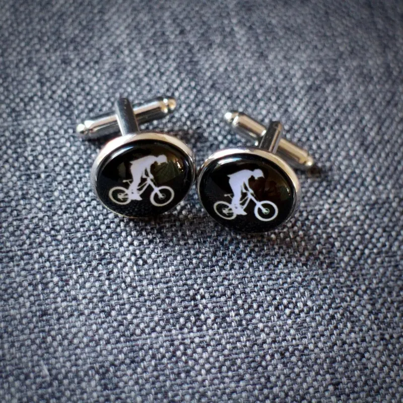 Mountain Bike Cycling Cufflinks - Black